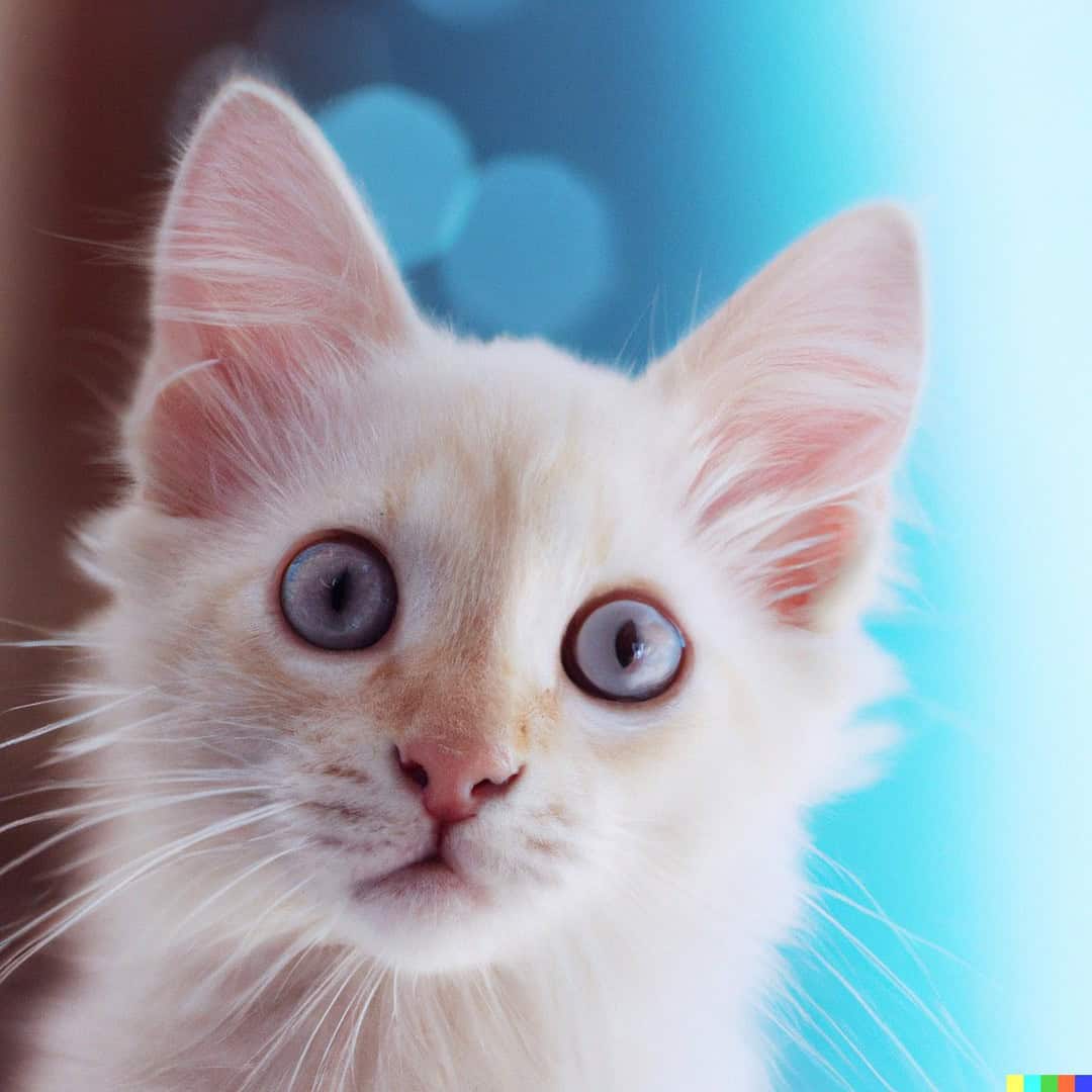 Chaton blanc genere par Dall E Chaton blanc généré par Dall-E