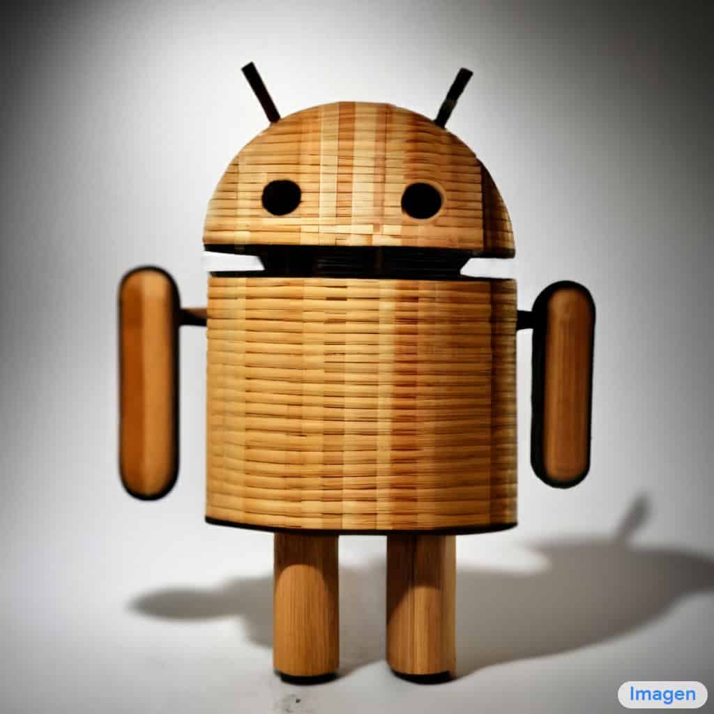 Google Imagen mascotte Android en bambou Google Imagen mascotte Android en bambou