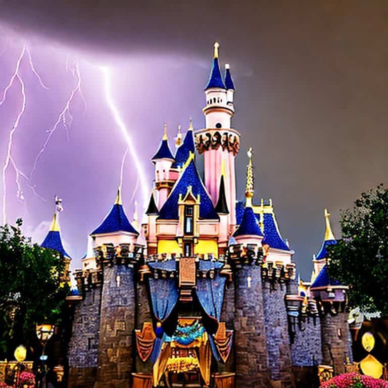 Stable Diffusion Orage a Disneyland Stable Diffusion Orage à Disneyland