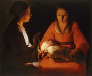 Le Nouveau ne Georges de La Tour peinture, Georges de La Tour
