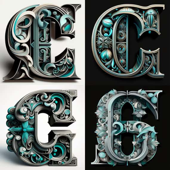 Calligraphie Midjourney lettre C