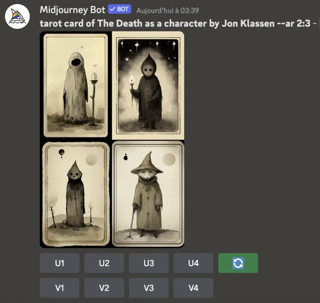 tuto tarot 1 tutoriel, tarot midjourney,