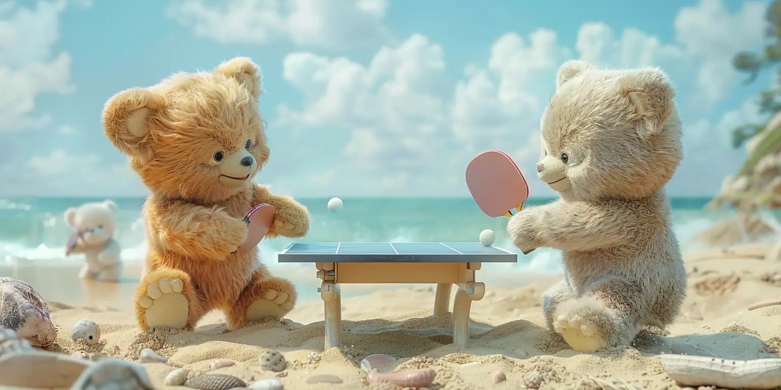 bisounours plage tennis de table bisounours plage tennis de table