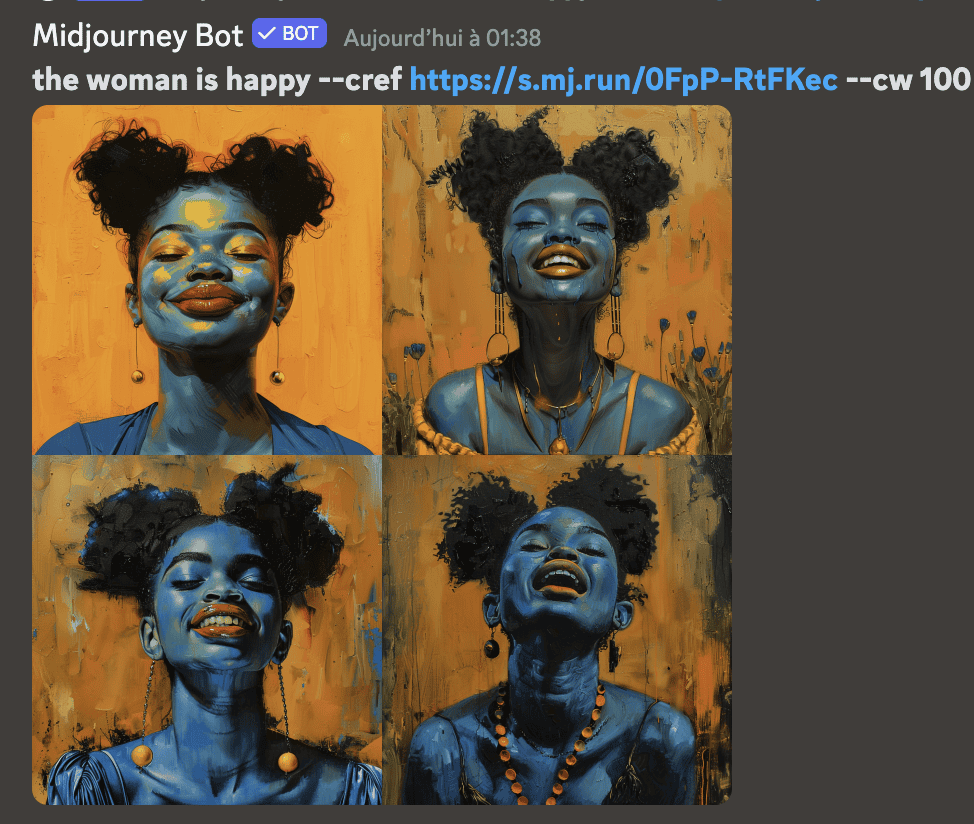 happy woman cref Midjourney