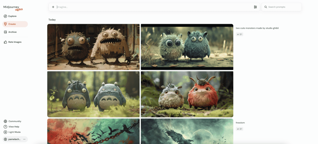 page create site alpha midjourney