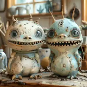 two cute monsters made by studio ghibli stylize 500
