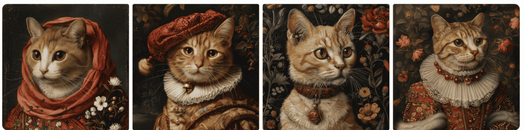 a cat in the style of Lucas Cranach stylize 200