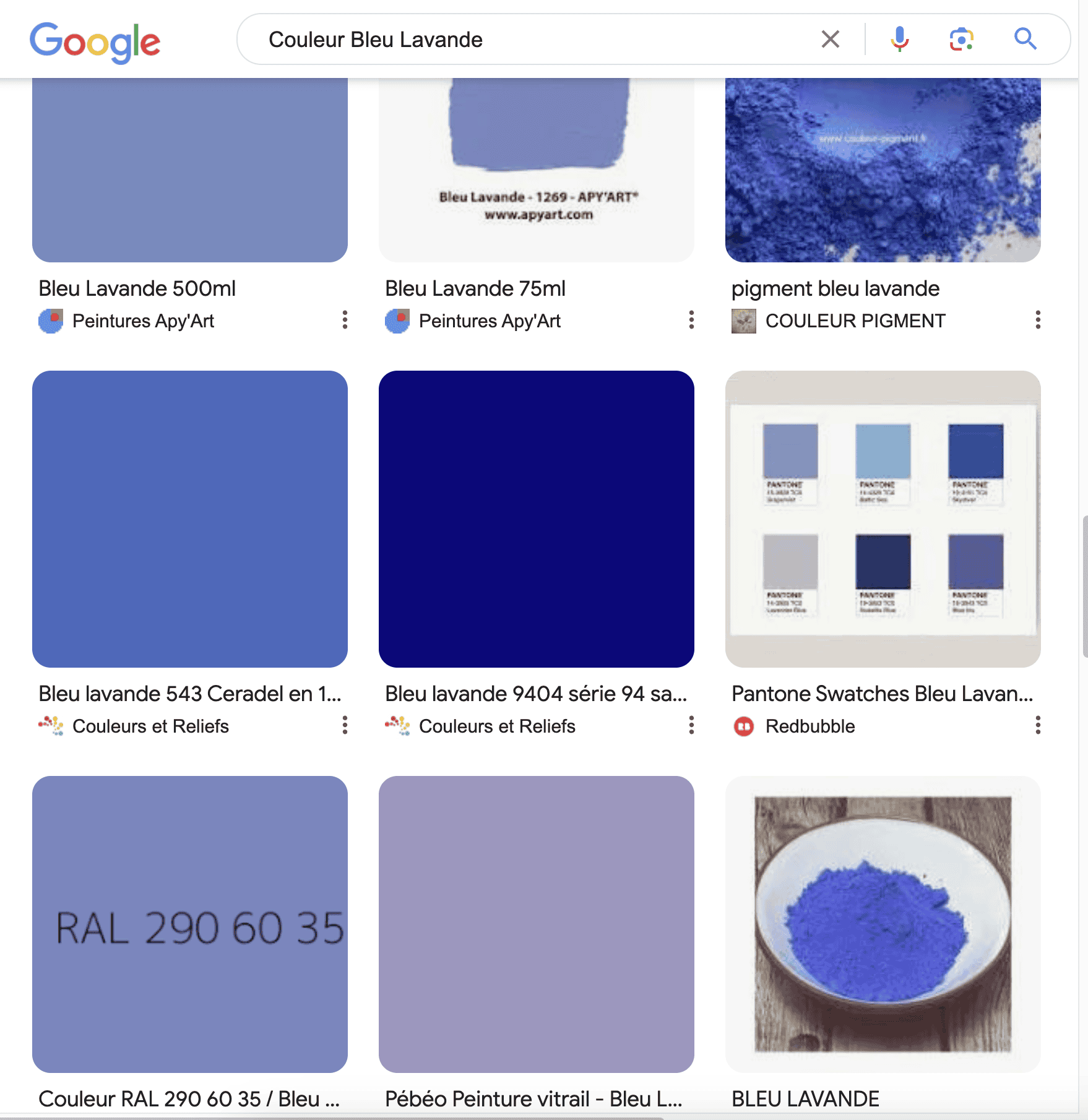 couleur bleu lavande