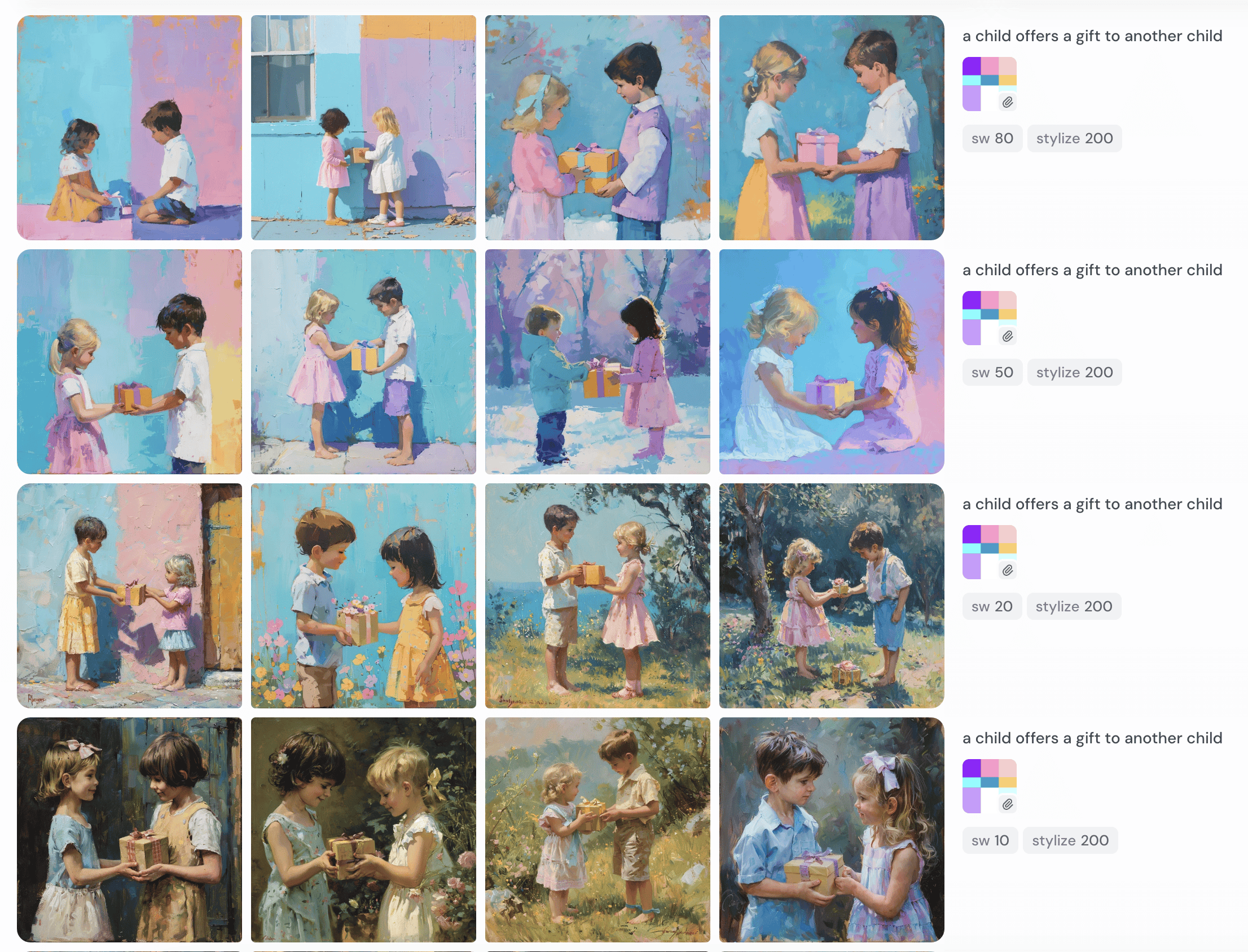 exemple tuto couleurs midjourney palette