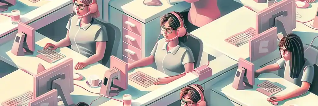 Employées dans un call center