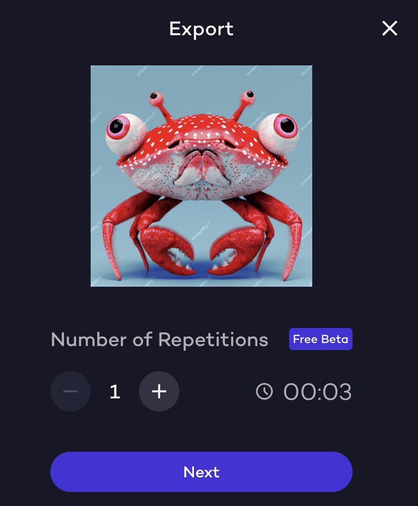 tuto immersity export repetition width=