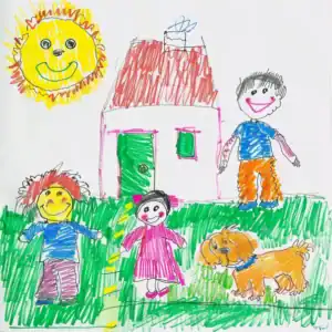 Dessin enfant famille Kindertekening - familie