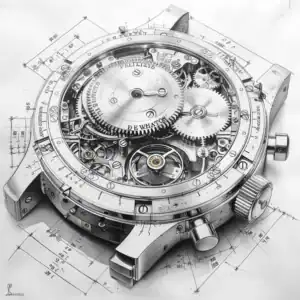 Dessin technique une montre Technische tekening - een horloge