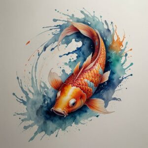 Leonardo Tatouage poisson rouge Leonardo - Goudvis tattoo