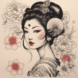 Tattoo AI Design tatouage geisha japonaise Tattoo AI Design tatouage geisha japonaise