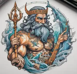 TattooCook Tatouage dieu Poseidon couleur e1722259852221 TattooCook - Tattoo god Poseidon kleur