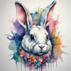 TattooCook Tatouage lapin aquarelle couleur TattooCook - Konijn aquarel tattoo