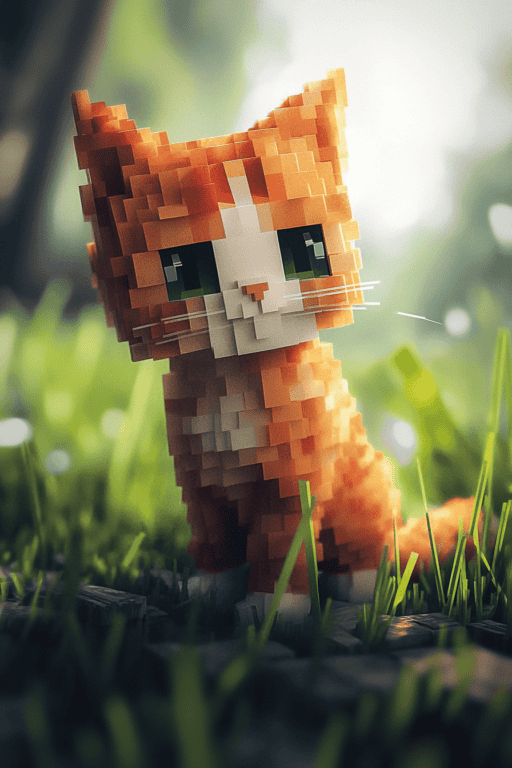 Illustration chat Minecraft e1727182255492 Minecraft kat illustratie