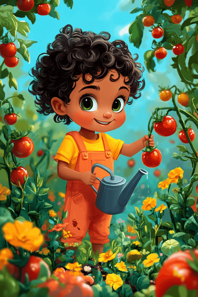 Illustration jeune enfant jardinier Illustration jeune enfant jardinier