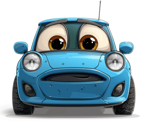 Mascotte voiture bleue pour garage automobile e1727179468499 Blauwe automascotte voor autogarages