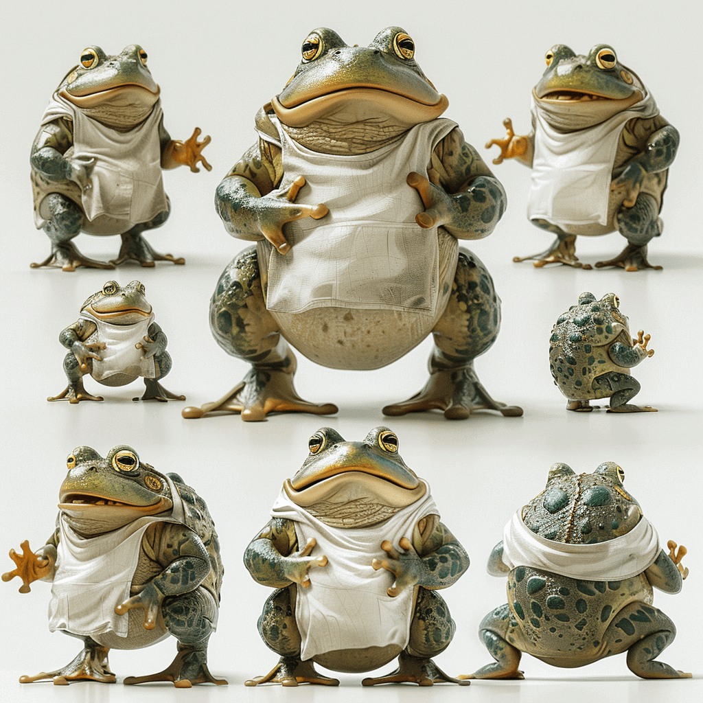 Mascottes crapaud pour restaurant Padden mascottes voor restaurants