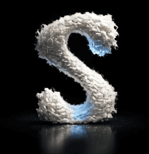 Lettre S blanc laine Leonardo