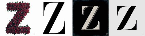 Lettre Z police de caractere Bodoni Ideogram