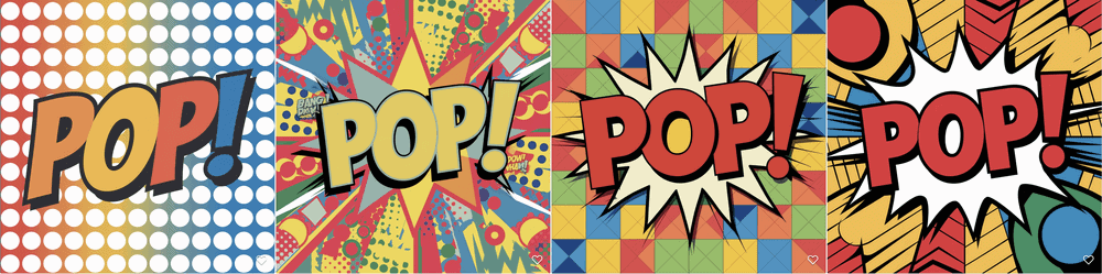 Mot Pop style pop vibrant pois Leonardo