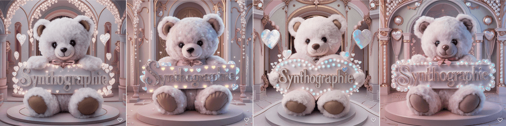 Mot cute kawai rose nounours Ideogram
