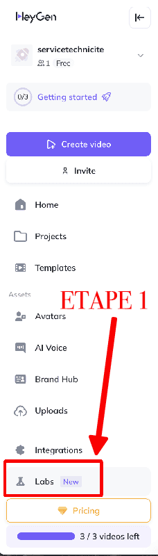 HeyGen avatar podcast IA video etape 1 HeyGen avatar podcast IA video etape 1
