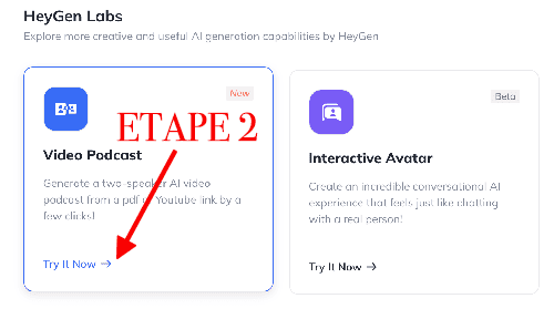 HeyGen avatar podcast IA video etape 2 HeyGen avatar podcast IA video etape 2