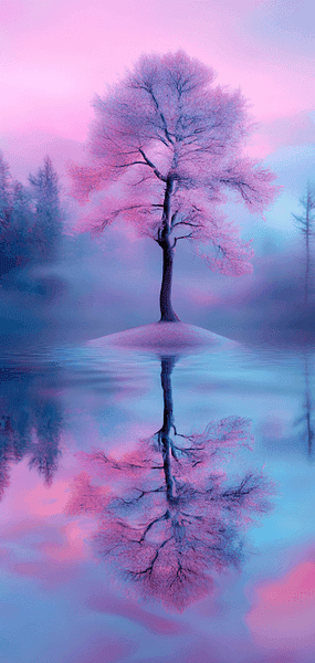fonds ecran midjourney arbre eau rose bleu nature 1 fonds ecran midjourney arbre eau rose bleu nature 1