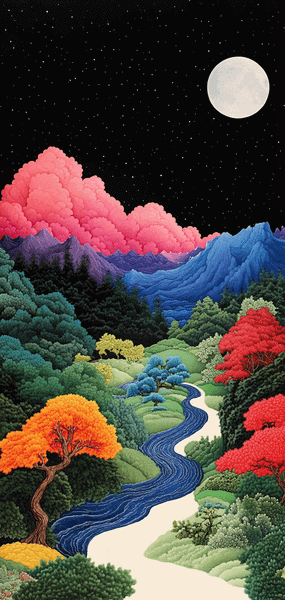fonds ecran midjourney paysage japon montagne fleuve 1 fonds ecran midjourney paysage japon montagne fleuve 1
