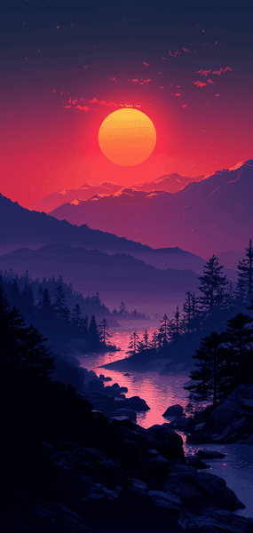 fonds ecran midjourney paysage soleil montagne fleuve 1 fonds ecran midjourney paysage soleil montagne fleuve 1