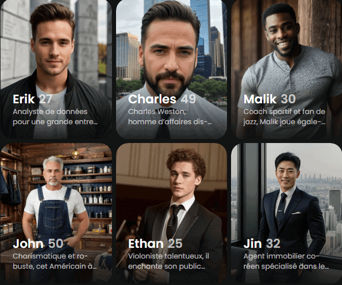 Personnages hommes Candy AI Personnages hommes Candy AI